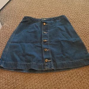 Button up denim skirt
